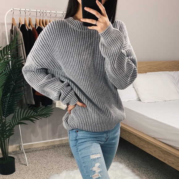 🆕 Charcoal Gray Vintage Washed Sweater - Picture 4 of 6